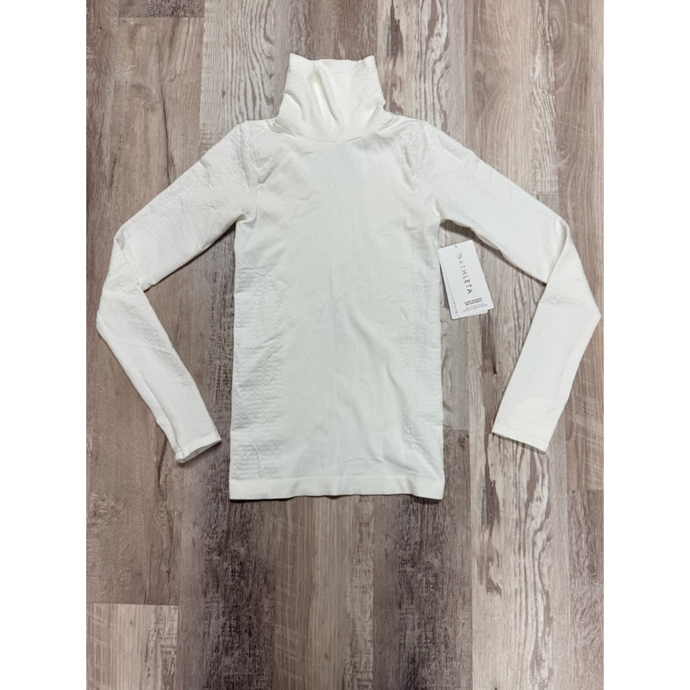Athleta • Flurry Blizzard Rib Turtleneck •‎ XXS • White • NWT